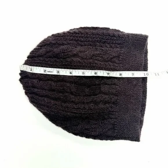 All Saints Dark purple slouch wool Knit Beanie All Saints Dark purple slouch wool Knit Beanie - www  main image 2